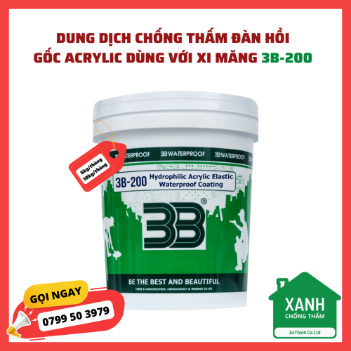 200 - Dung Dịch Chống Thấm Đàn Hồi Xi Măng-Acrylic ( 1TP)