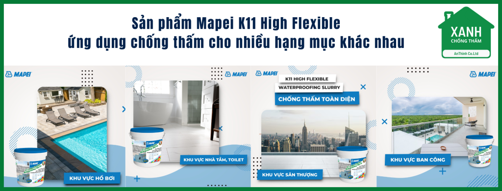 khu vực thi công chống thấm Mapei K11
