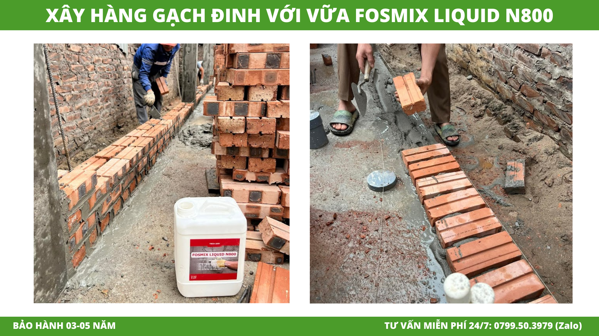 CHỐNG THẤM CHÂN TƯỜNG HIỆU QUẢ VỚI FOSMIX LIQUID N800